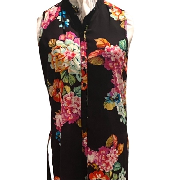 Womens Spence Colorful Flower Maxi Dress Sm/P Side Splits Cover Up - Picture 15 of 15